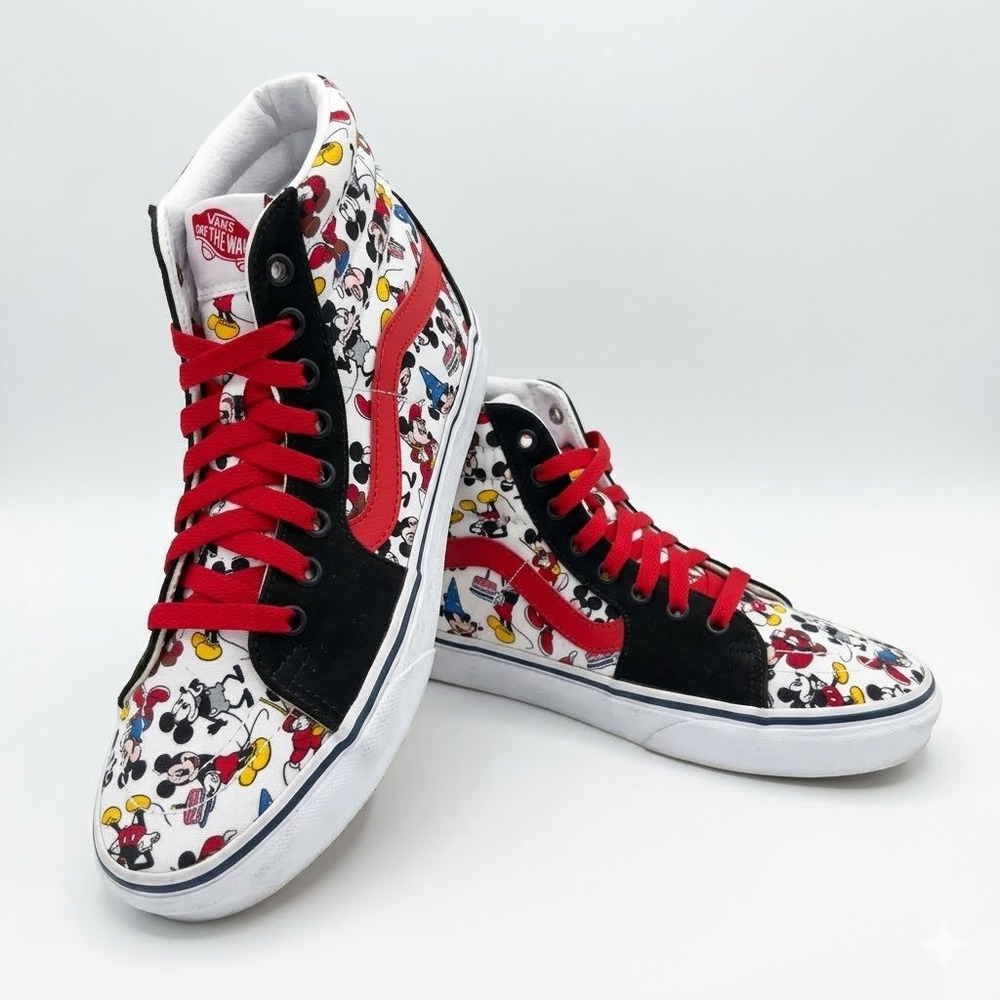Vans Customs x Disney Mickey Mouse 90th Sk8-Hi Retired Print Men 6 W7.5
Rare